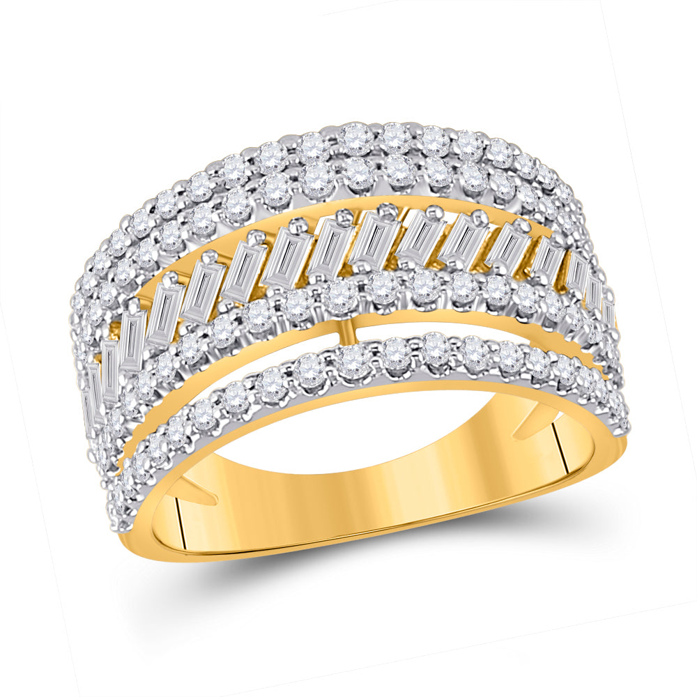 14kt Yellow Gold Womens Round Diamond Right-Hand Anniversary Ring 1.00 Cttw