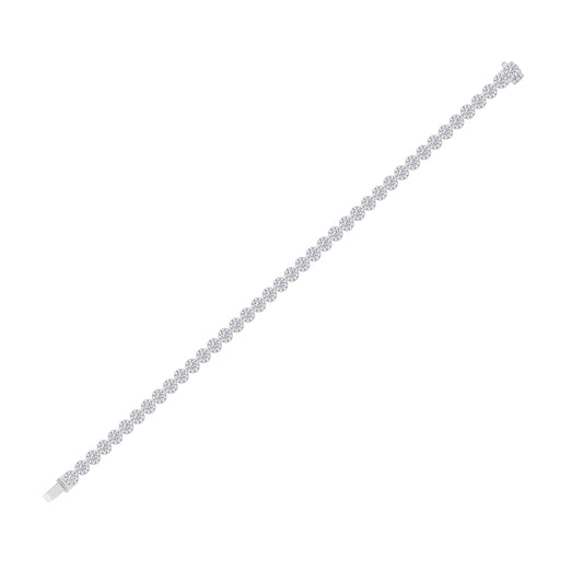 14kt White Gold Womens Round Diamond Statement Tennis Bracelet 3.00 Cttw