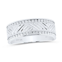 10kt White Gold Mens Round Diamond Wedding Machine Set Band Ring 1/2 Cttw