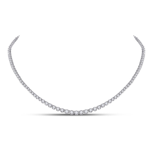 14kt White Gold Womens Round Diamond Graduated Tennis Necklace 2.00 Cttw