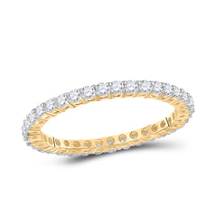 14kt Yellow Gold Womens Round Diamond Classic Eternity Ring 3/4 Cttw Size-8