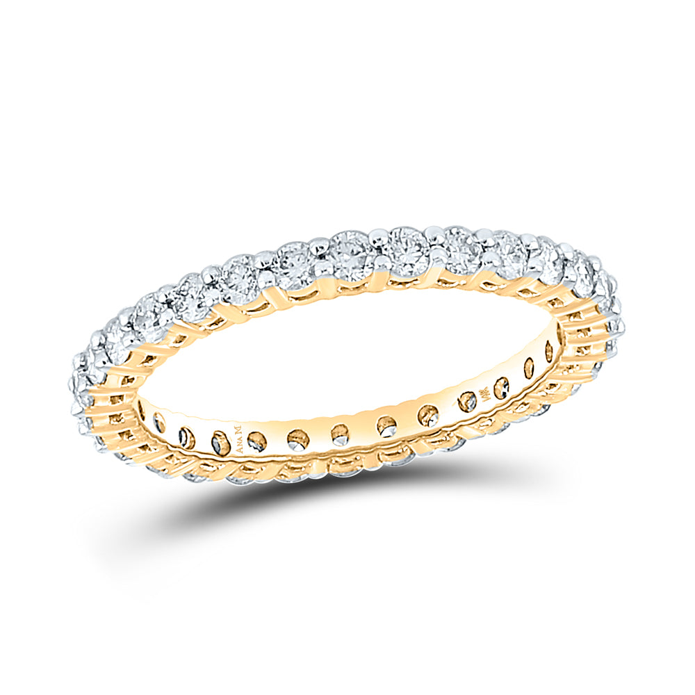 14kt Yellow Gold Womens Round Diamond Classic Eternity Ring 1.00 Cttw