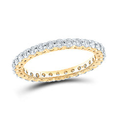 14kt Yellow Gold Womens Round Diamond Classic Eternity Ring 1.00 Cttw Size-8