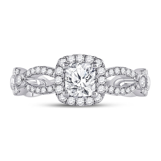 1 1/3CTW-DIA ANA M 3/4CT-CCUSHION ENGAGEMENT SINGLE HALO