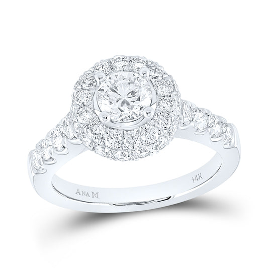 2 1/5CTW-DIA ANA M 3/4CT-CRD ENGAGEMENT SINGLE HALO