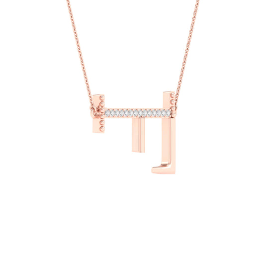 1/20CTW-DIA P1P2 LADIES INITIAL "F" NECKLACE