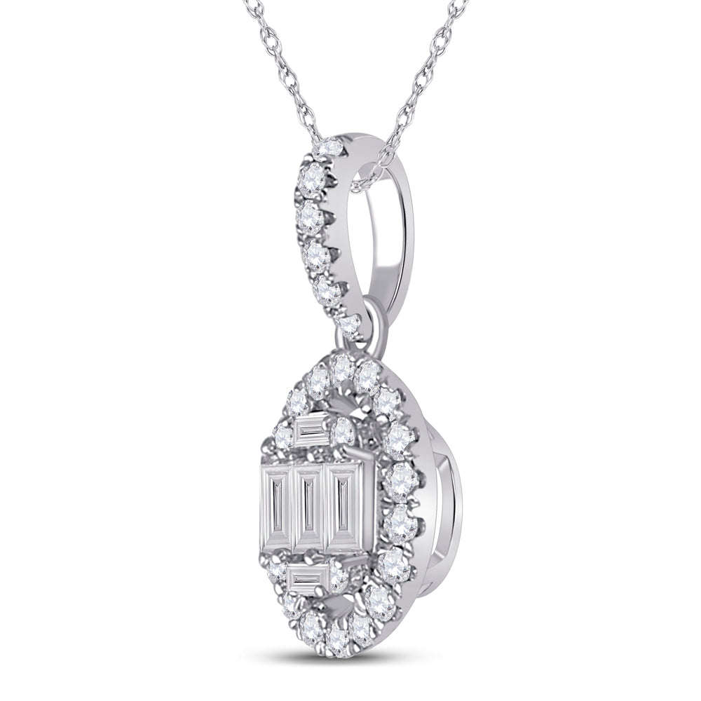 1/3CT-DIA ANA M DIANA OVAL PENDANT