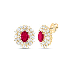 2 7/8CTW-DIA ANA M 6X8MM-RUBY NAT GEM EARRNG