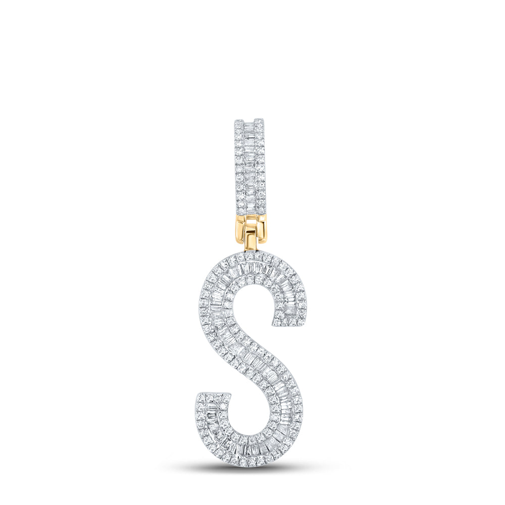 3/4CTW-DIA P1 INITIAL "S" MENS CHARM