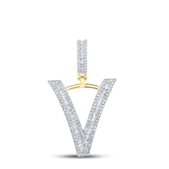 3/4CTW-DIA P1 INITIAL "V" MENS CHARM