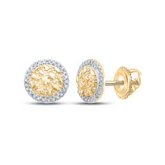 1/8CTW-DIA CN NUGGETS MENS ROUND EARRING