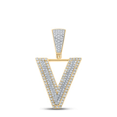 3/4CTW-DIA CN INITIAL "V" MENS CHARM