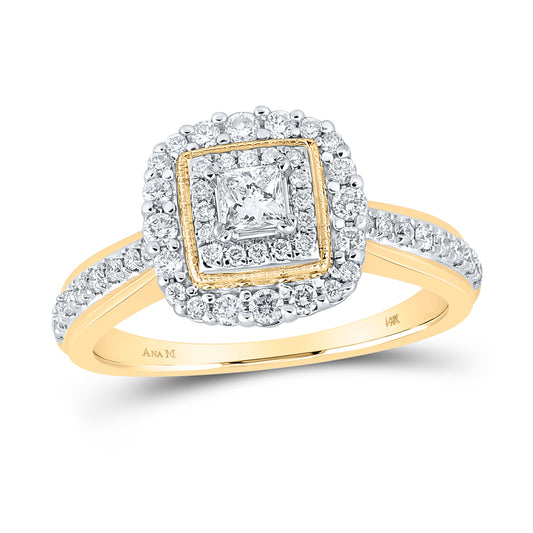 5/8CTW-DIA ANA M 1/5CT-CPR ENGAGEMENT DOUBLE HALO RING