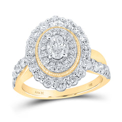 1 1/2CTW-DIA ANA M  3/8CT-COVAL ENGAGEMENT DOUBLE HALO RING