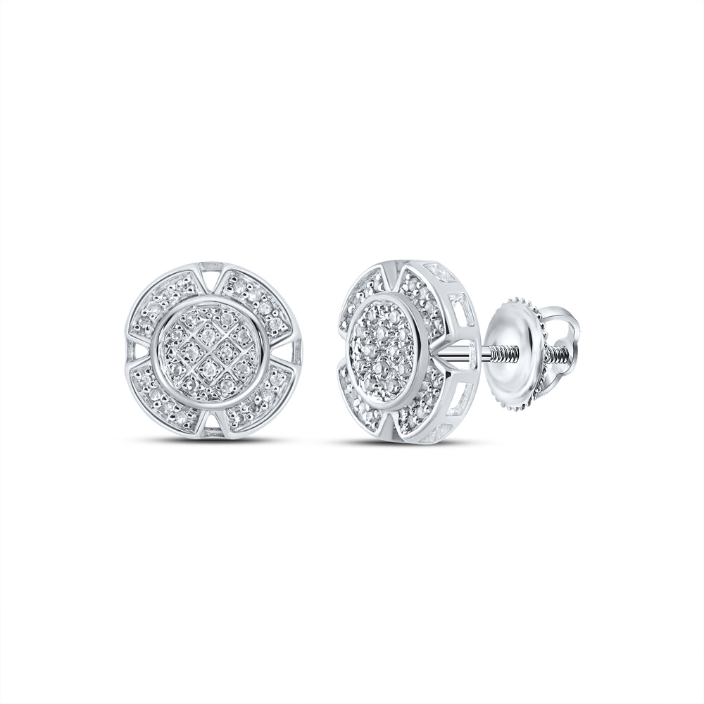 1/6CTW-DIA P3 MENS ROUND EARRING