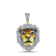 1CTW-DIA P1 LION FACE MENS CHARM