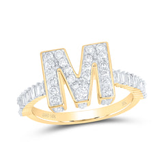 1CTW-DIA NK INITIAL " M " LADIES RING