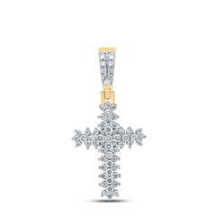 1 3/4CTW-DIA CN CROSS MENS CHARM