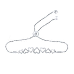 1/10CTW-DIA P2 HEART GIFT BOLO BRACELET (9.50 INCH)