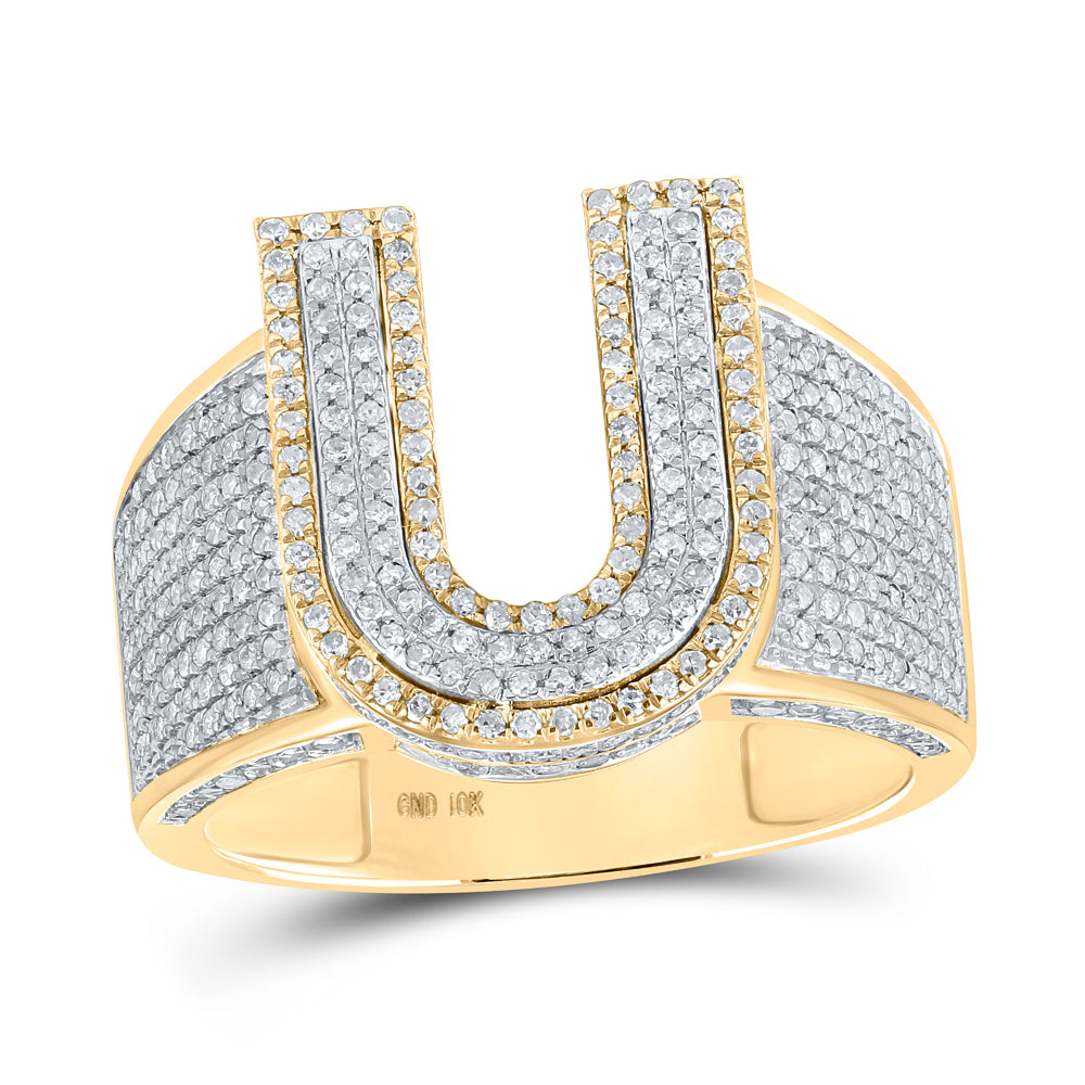 1 CTW-DIA P1P2 INITIAL "U" MENS RING