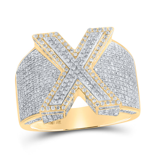 1 3/8CTW-DIA P1P2 INITIAL "X" MENS RING