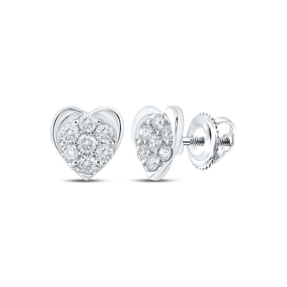 1/4CTW-DIA CN HEART EARRING