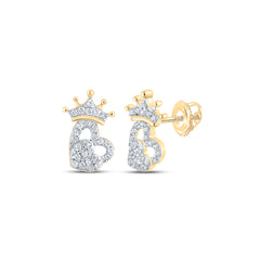 1/8CTW-DIA P1P2 CROWN HEART EARRING