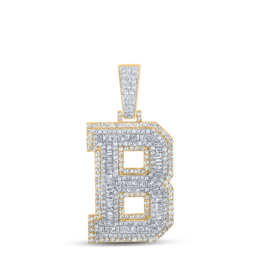 2 1/5CTW-DIA CN MENS INITIAL "B" PENDANT