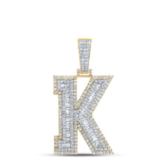 1 7/8CTW-DIA CN MENS INITIAL "K" PENDANT