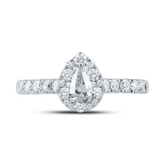 1CTW-DIA ANA M 1/3CT-CPEAR ENGAGEMENT SINGLE HALO