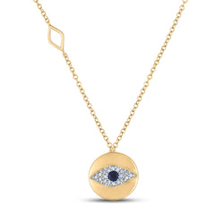 1/10CTW-DIA CN 1/12CT-BLUE SAPP EVIL EYE NECKLACE