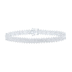 14kt White Gold Womens Round Diamond Fashion Bracelet 7 Cttw