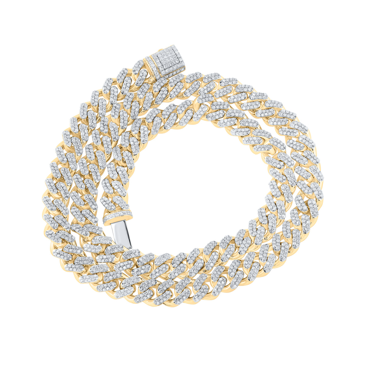 12 1/2CTW-DIA NK (10MM) CUBAIN MENS CHAIN (22 INCH)