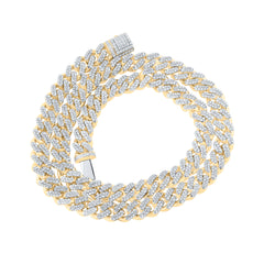 12 1/2CTW-DIA NK (10MM) CUBAIN MENS CHAIN (22 INCH)