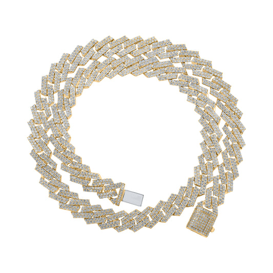 21 3/4CTW-DIA NK (13.80MM) CUBAN MENS CHAIN(22 INCH)