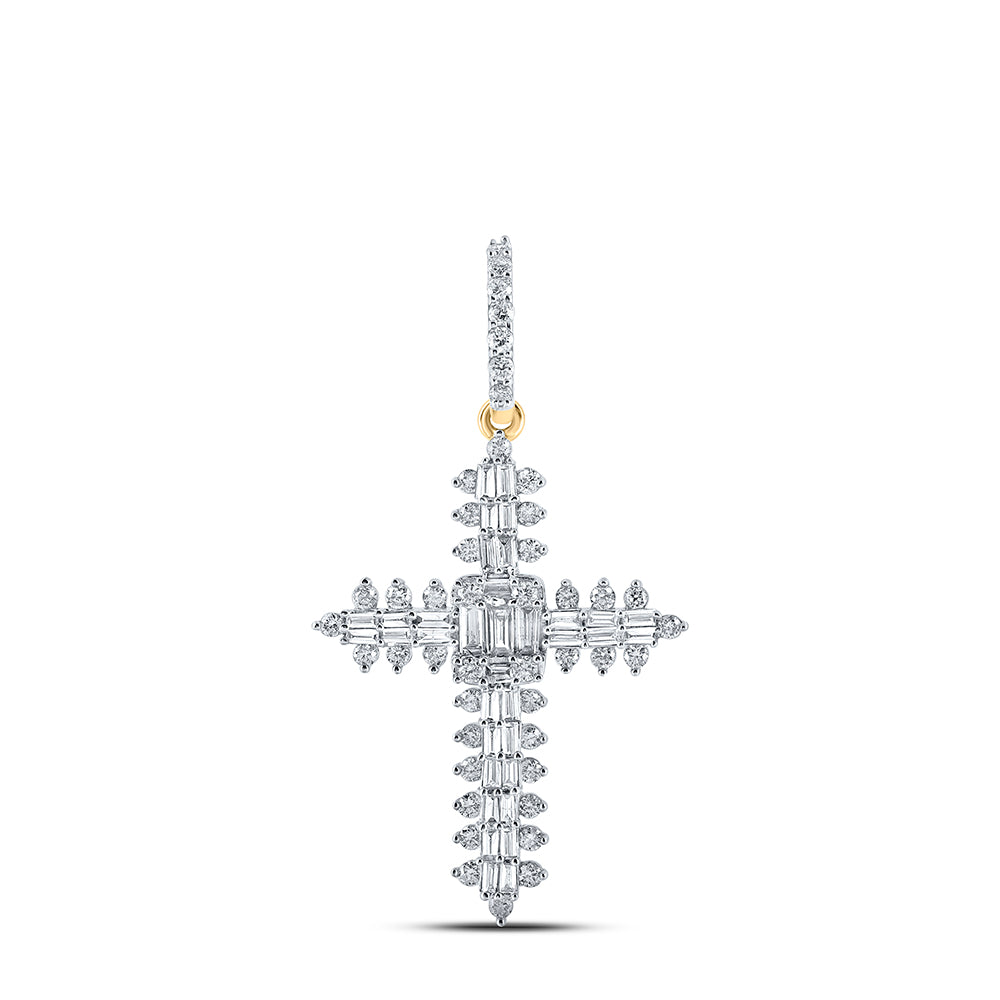 7/8 CTW-DIA NK COOLET CROSS PENDANT