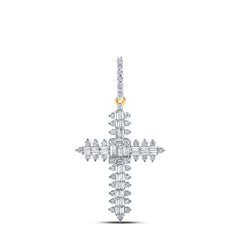 7/8 CTW-DIA NK COOLET CROSS PENDANT