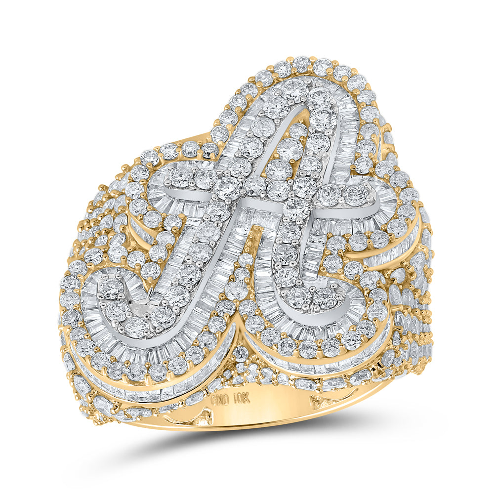 7 1/3CTW-DIA NK INITIAL "A" MENS RING