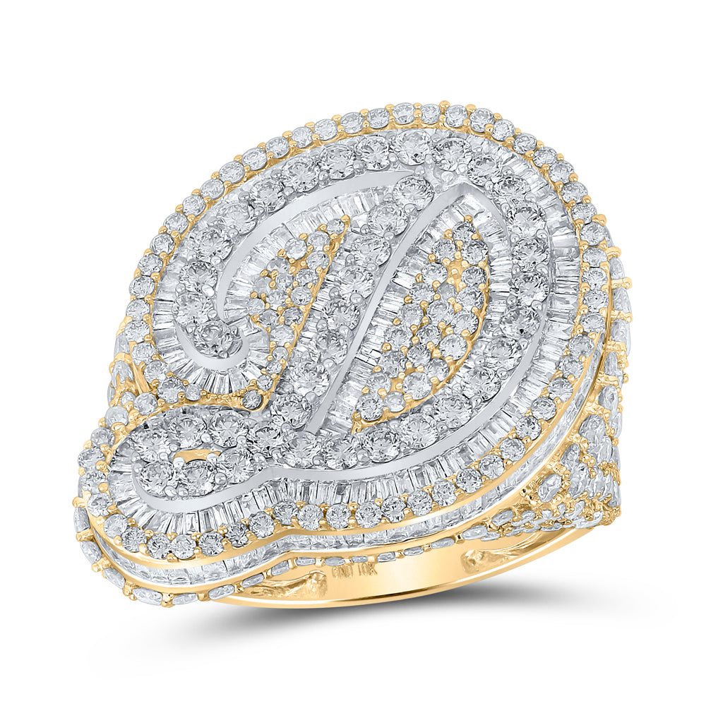 9 1/4CTW-DIA NK INITIAL "D" MENS RING