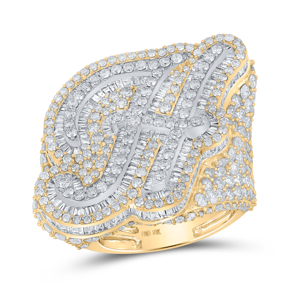 9CTW-DIA NK INITIAL "H" MENS RING