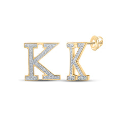 1/6CTW-DIA P1P2 INITIAL "K" GIFT EARRING