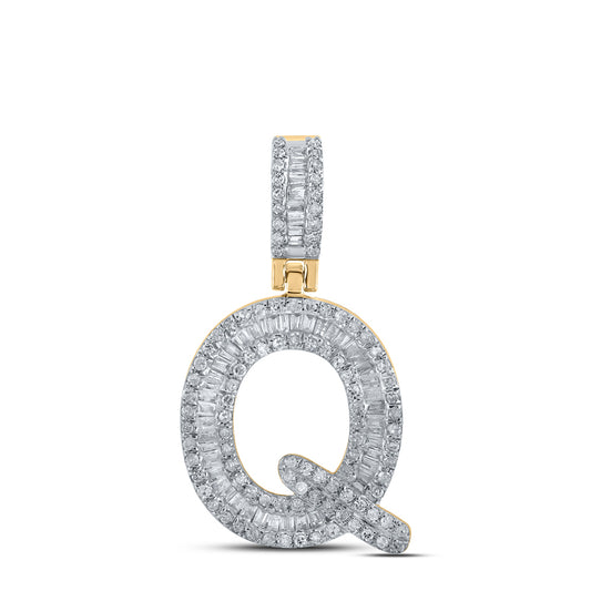 1/2CTW-DIA P1P2 MENS INITIAL "Q" PENDANT