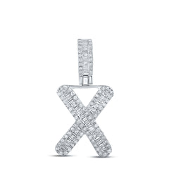 3/8CTW-DIA P1P2 MENS INITIAL "X" PENDANT