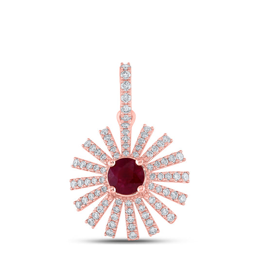 1 7/8CTW-DIA ANA M 8.00MM RUBY FASHION PENDANT