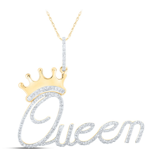 3/4CTW DIA NK "Queen" CROWN PENDANT