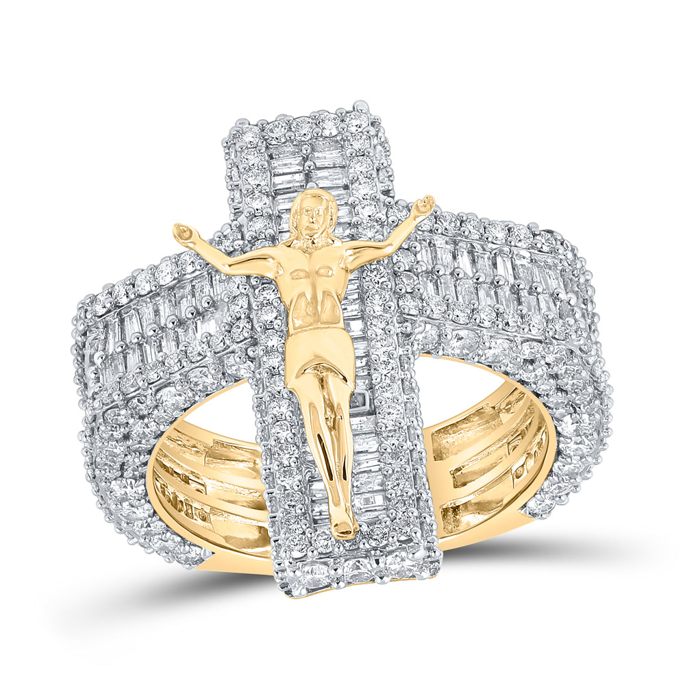 4 1/2CTW-DIA NK JESUS CROSS MENS RING