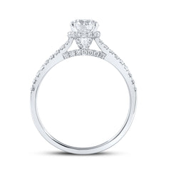 14k White Gold Round Diamond Solitaire Bridal Engagement Ring 1 Cttw (Certified)