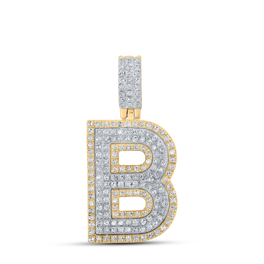 1/2CTW-DIA P1P2 MENS INITIAL "B" PENDANT