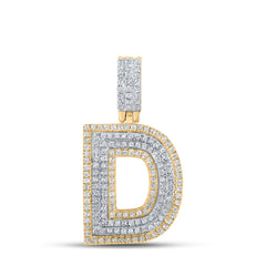 1/2CTW-DIA P1P2 MENS INITIAL "D" PENDANT