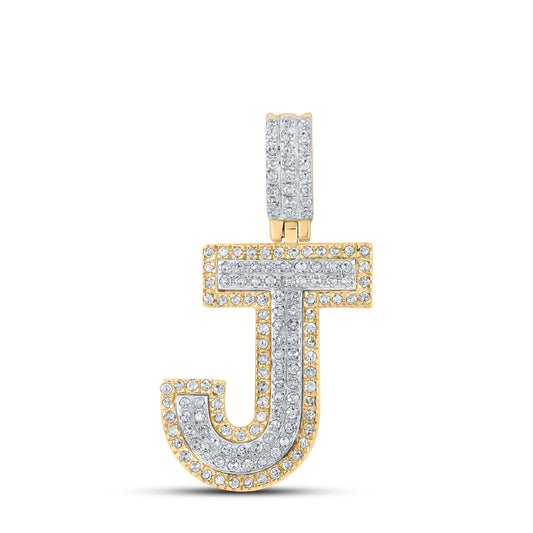 1/2CTW-DIA P1P2 MENS INITIAL "J" PENDANT